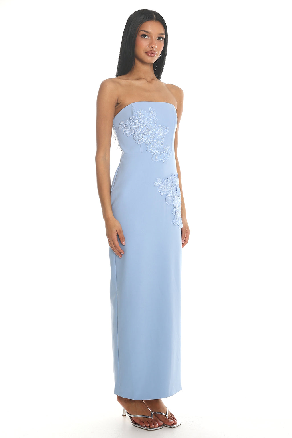 Marilla Strapless Column Maxi Dress Blue
