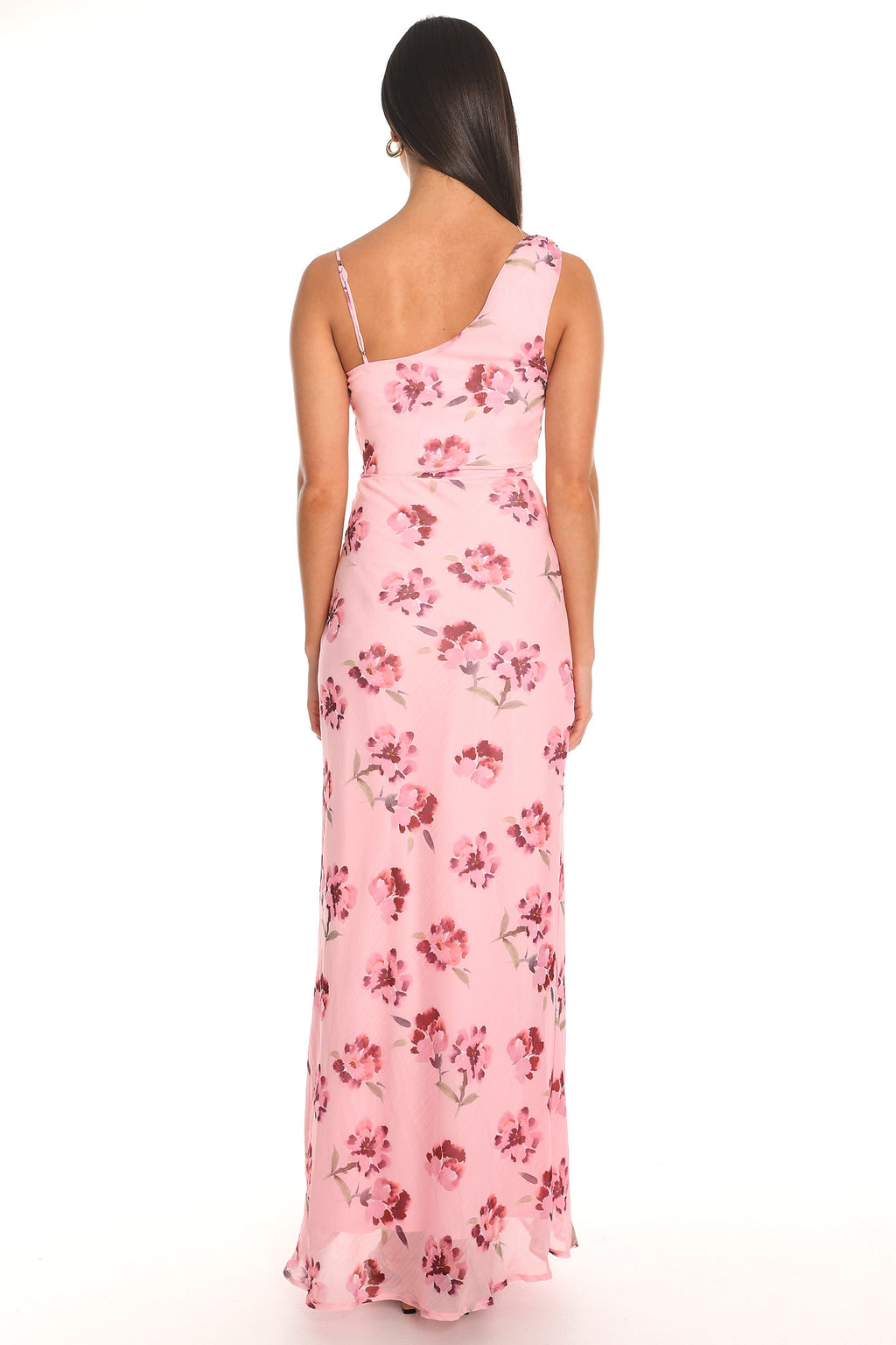 Sleeked Down Asymmetric Maxi Dress Burgundy