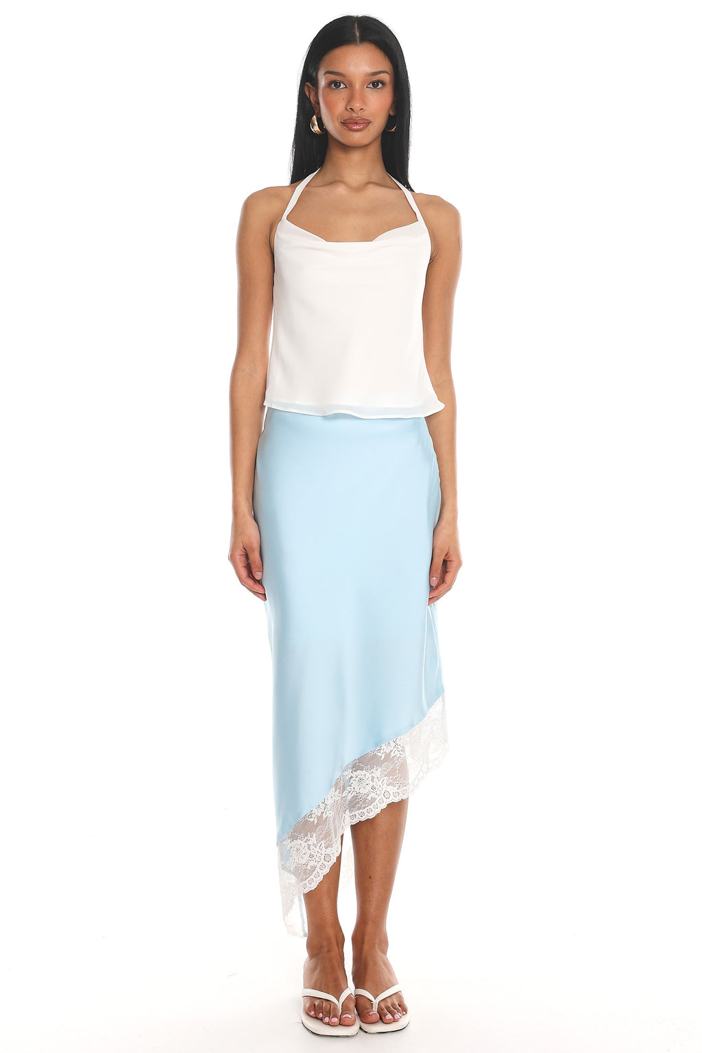 Sweet Loving Halter Crop Top White