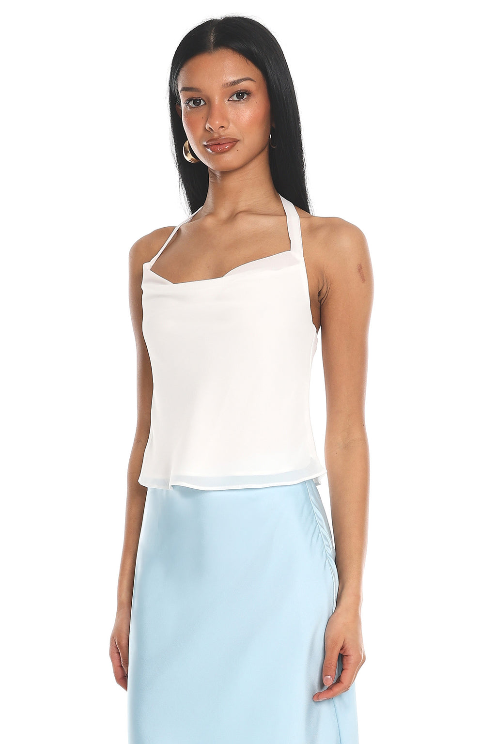 Sweet Loving Halter Crop Top White