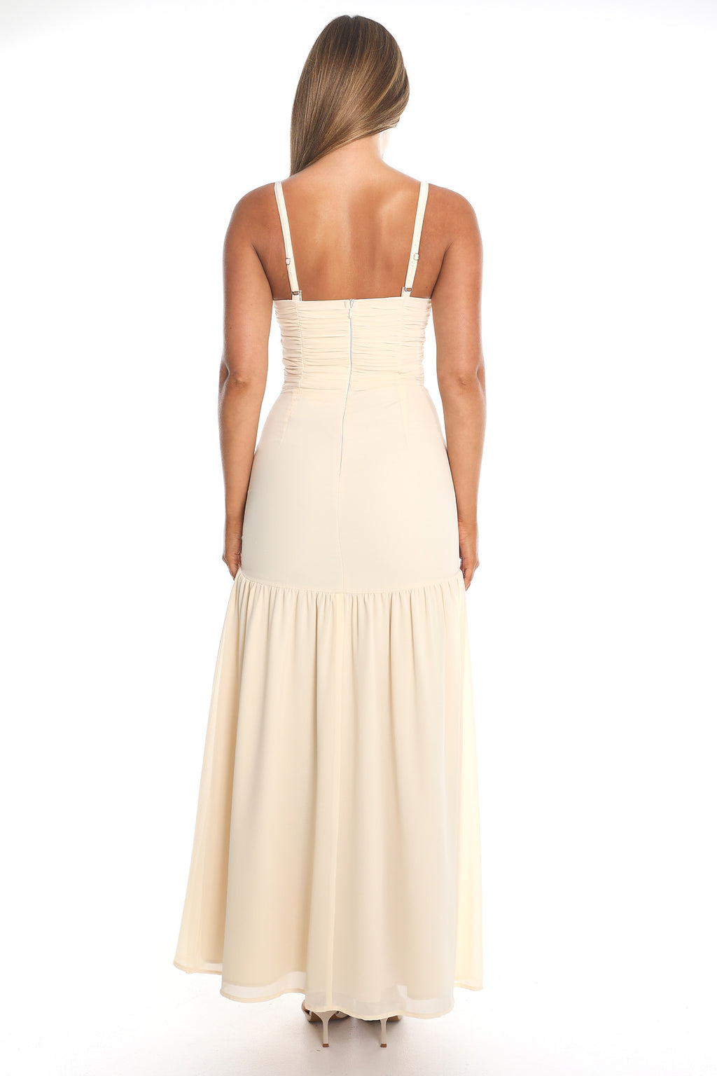 Seaside Vows Ruched Maxi Dress Yellow