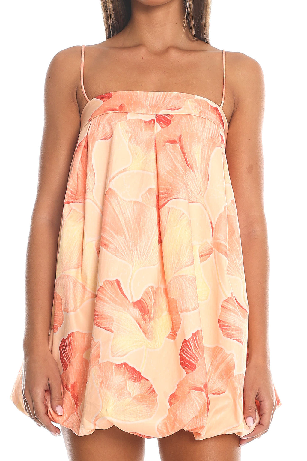 Jasminda Embroidered Mini Dress Peach