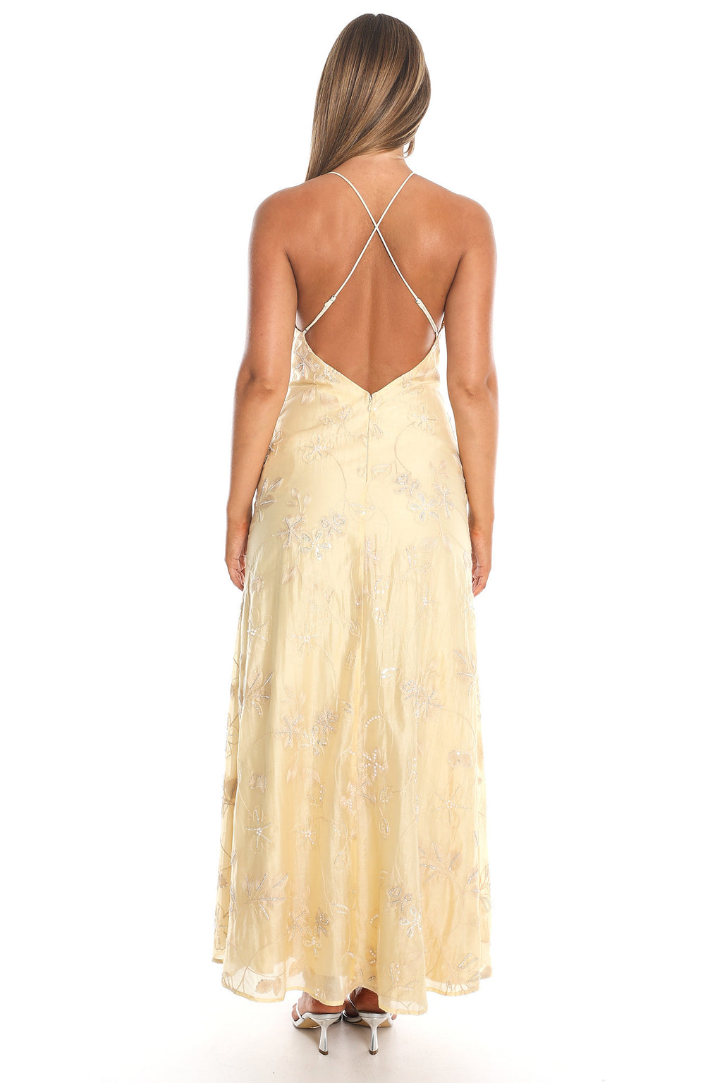 Libertine Beaded Maxi Dress Yellow