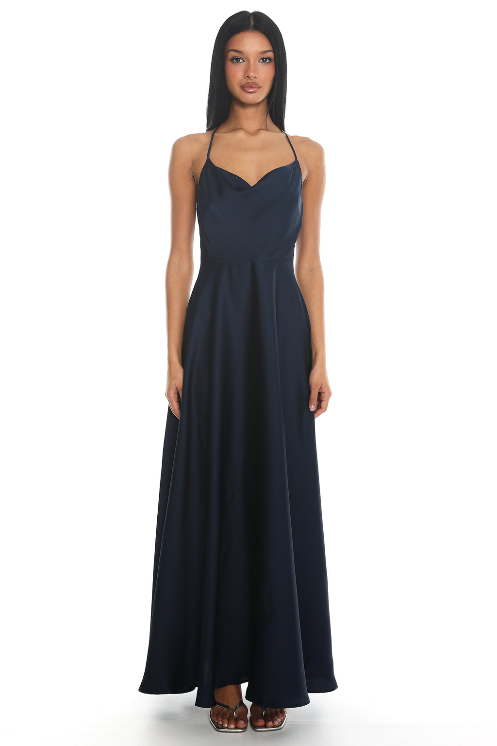 Andreis Cowl Neck Maxi Dress Navy by Selfie Leslie Australia