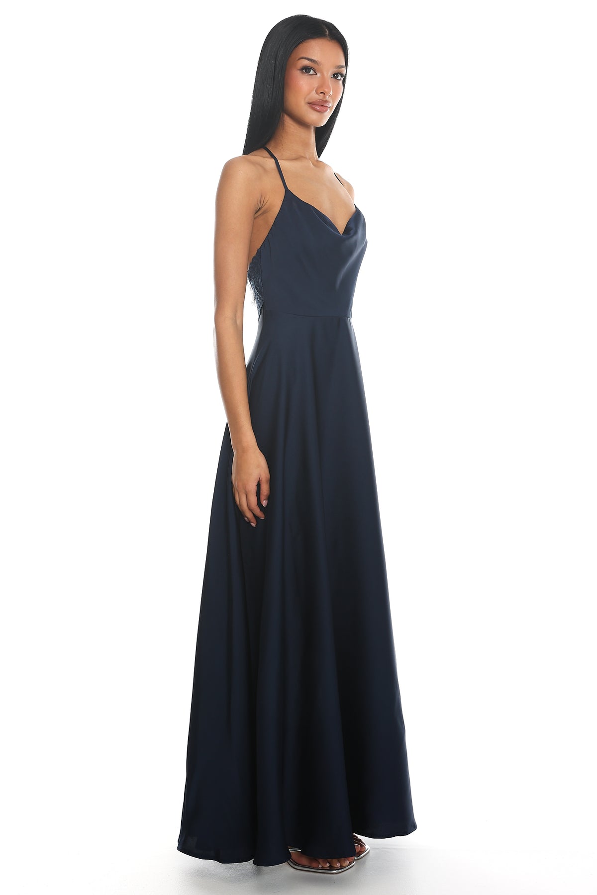 Andreis Cowl Neck Maxi Dress Navy by Selfie Leslie Australia