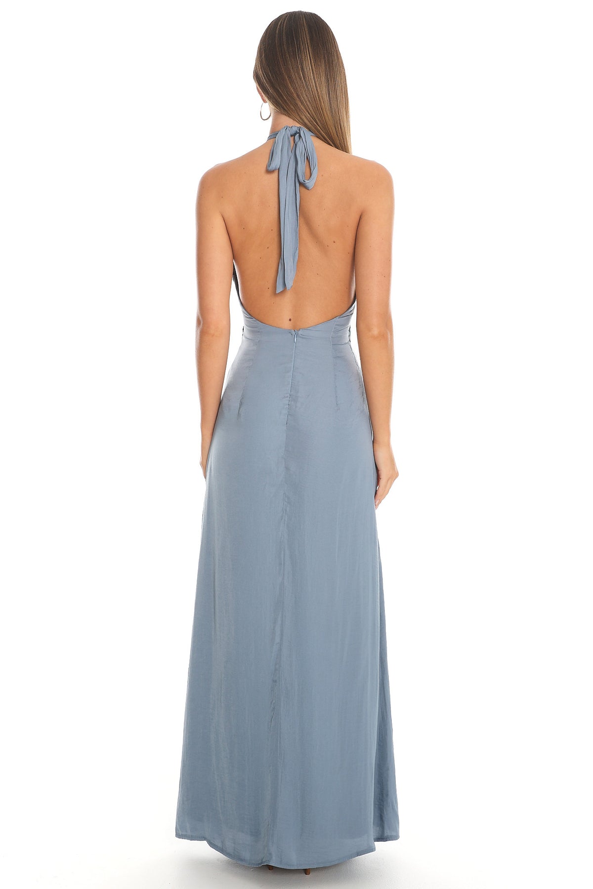 Blueprint Halter Maxi Dress Steel Blue by Selfie Leslie Australia