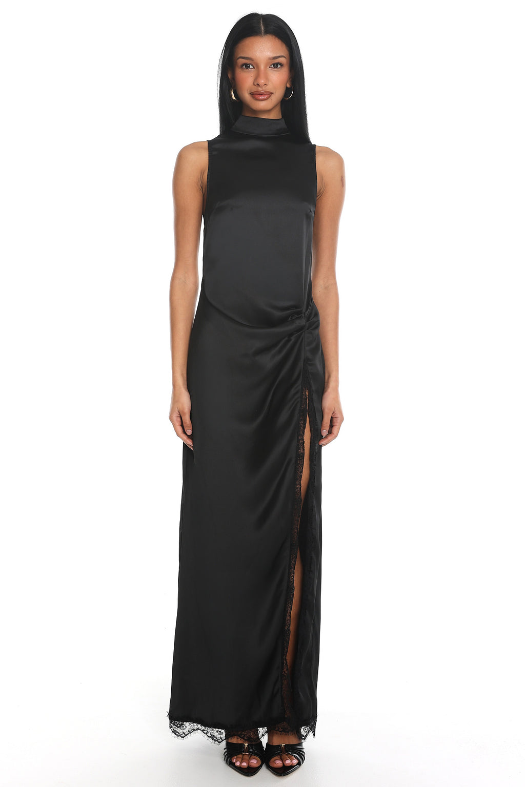 Stolen Whisper Satin Maxi Dress Black
