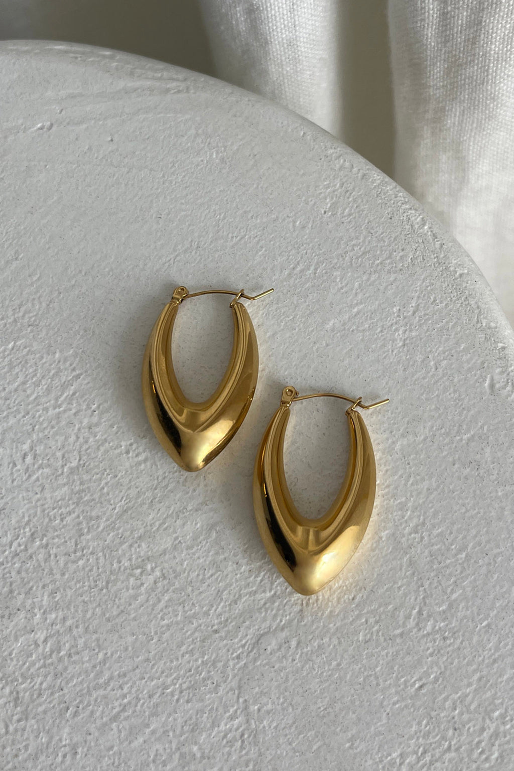 Sun Drop Oval Huggie Earrings Gold by Selfie Leslie Australia