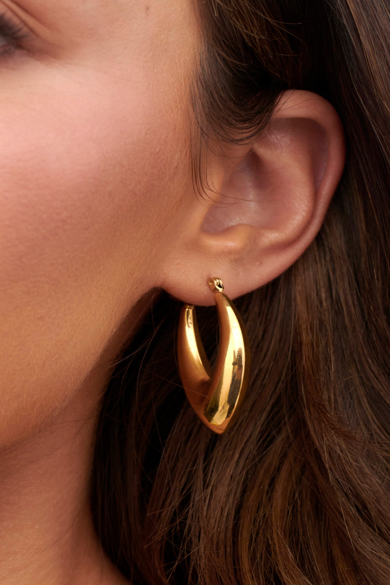 Sun Drop Oval Huggie Earrings Gold by Selfie Leslie Australia