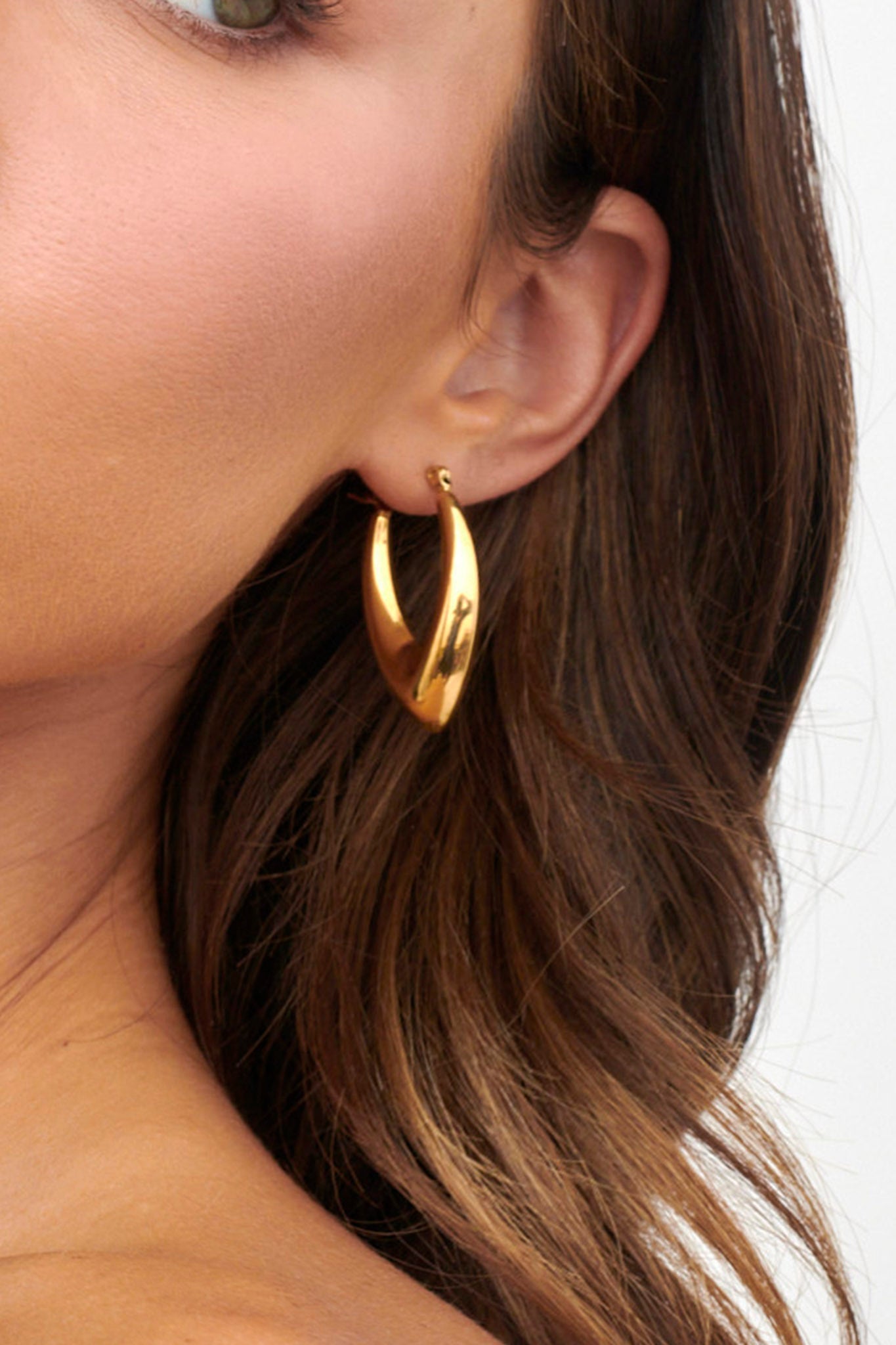 Sun Drop Oval Huggie Earrings Gold by Selfie Leslie Australia