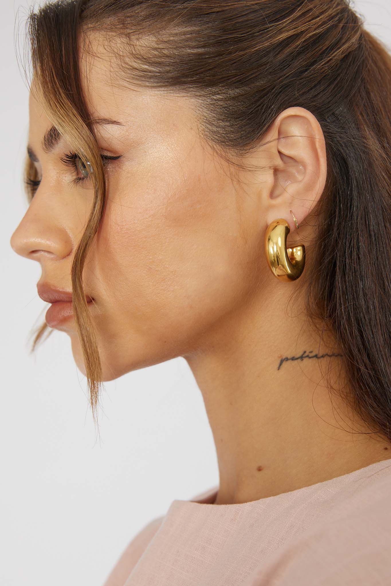Claro Chunky Hoop Earrings Gold by Selfie Leslie Australia