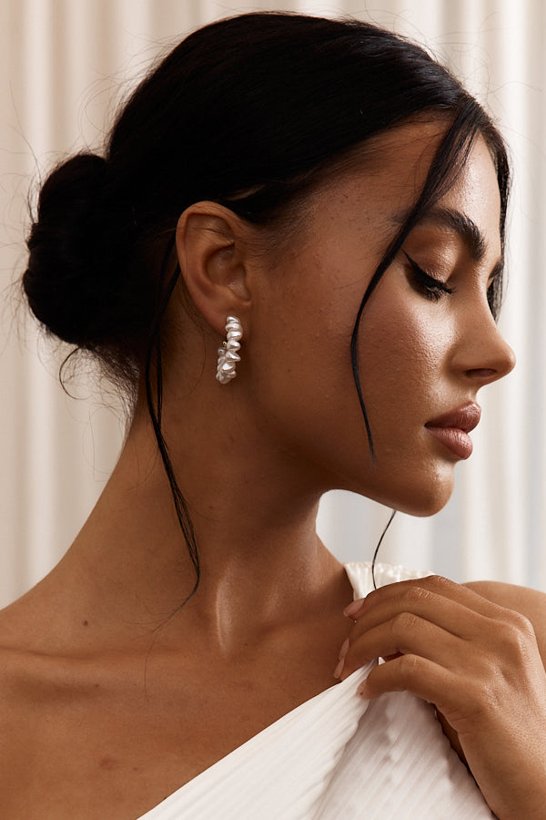 Ohana Baroque Pearl Hoop Earrings Gold by Selfie Leslie Australia