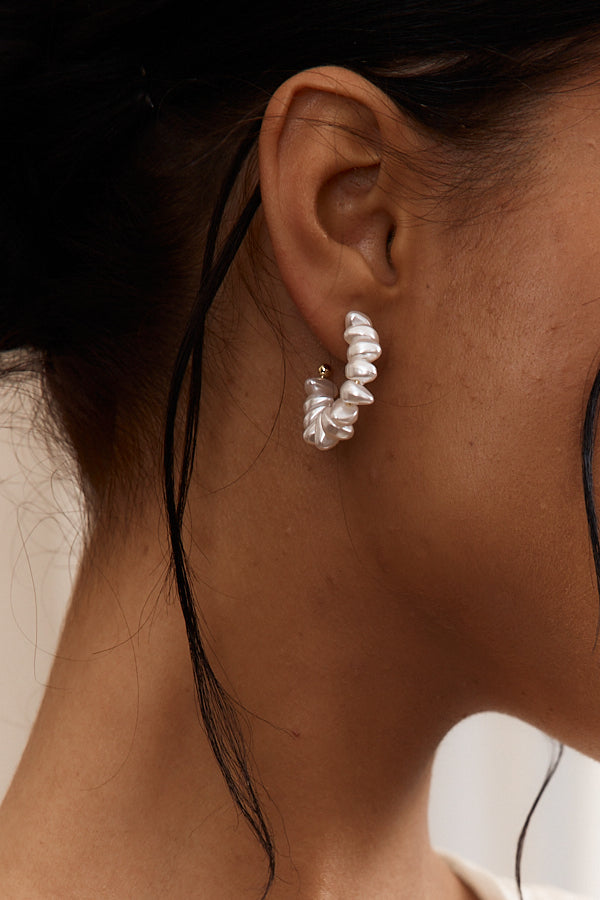 Ohana Baroque Pearl Hoop Earrings Gold by Selfie Leslie Australia