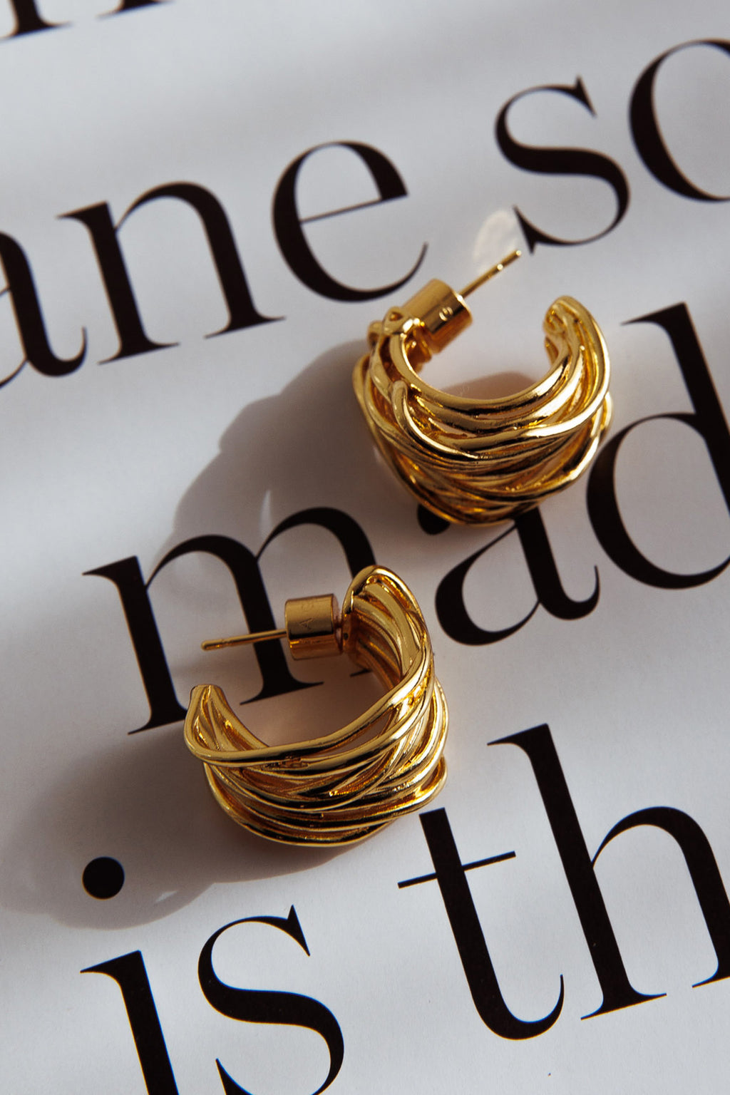Halo Tangled Hoop Earrings Gold by Selfie Leslie Australia