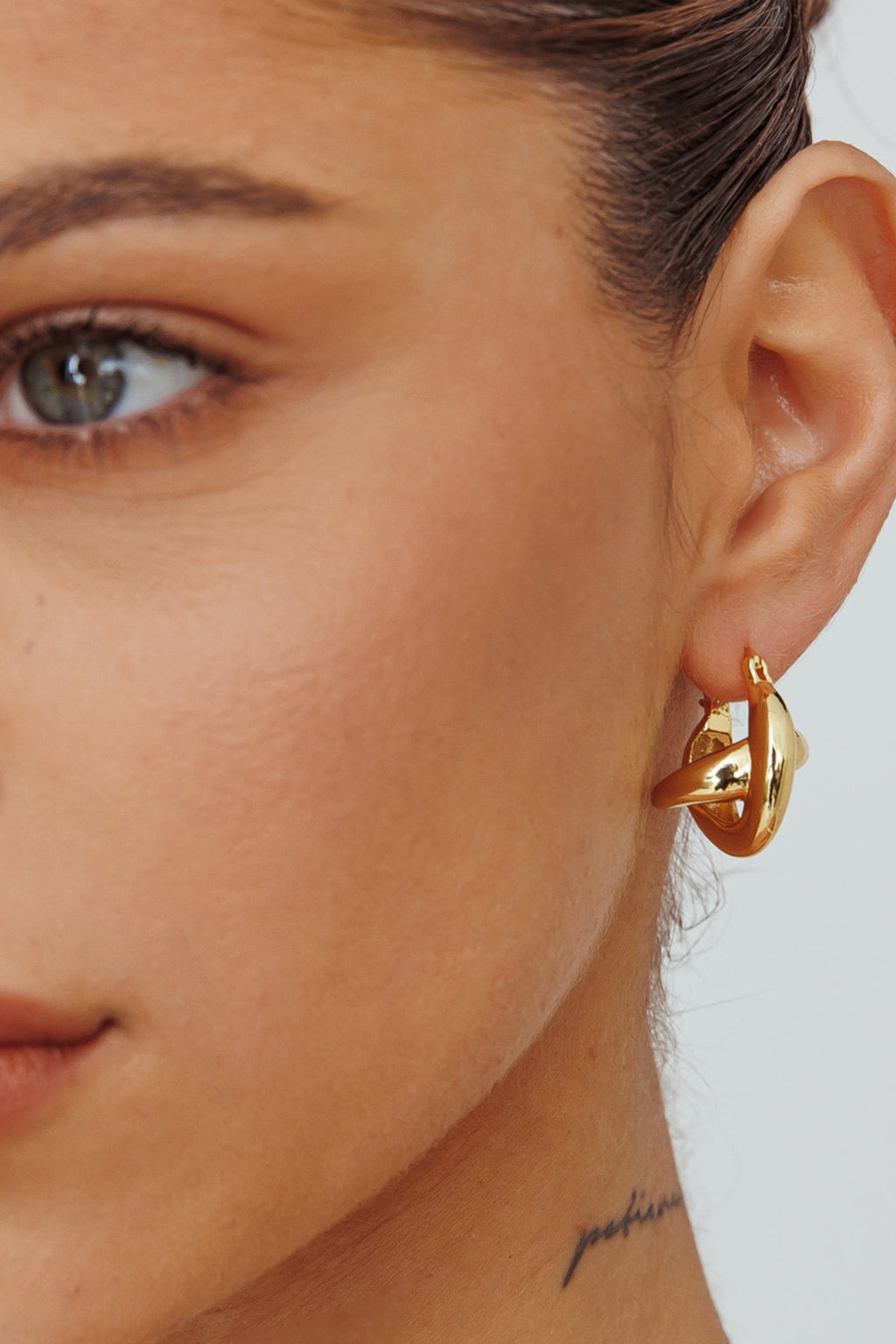 Jetset Cross Hoop Earrings Gold by Selfie Leslie Australia