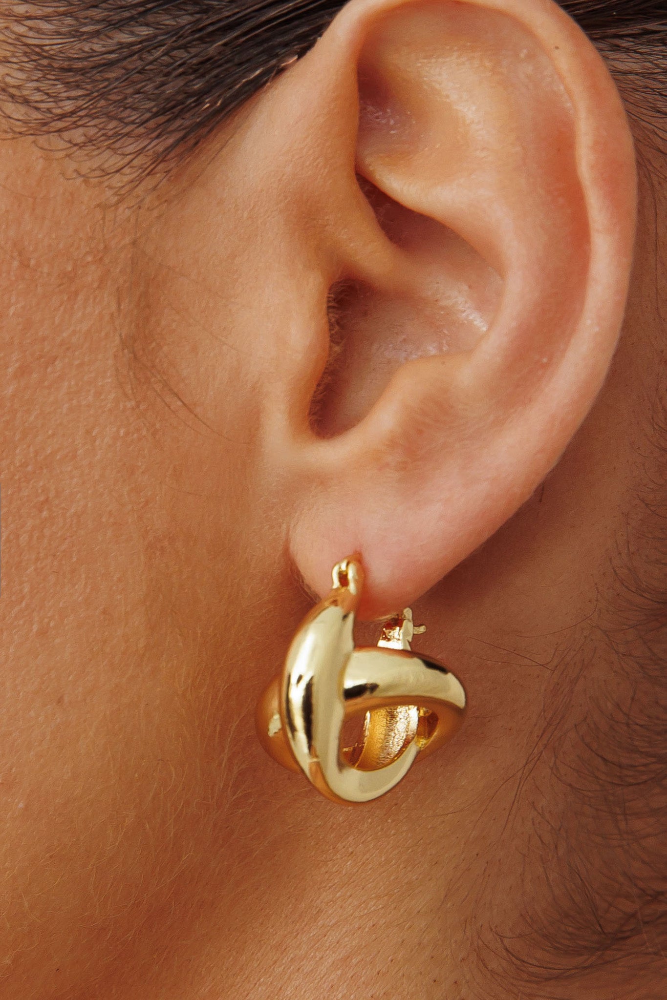 Jetset Cross Hoop Earrings Gold by Selfie Leslie Australia