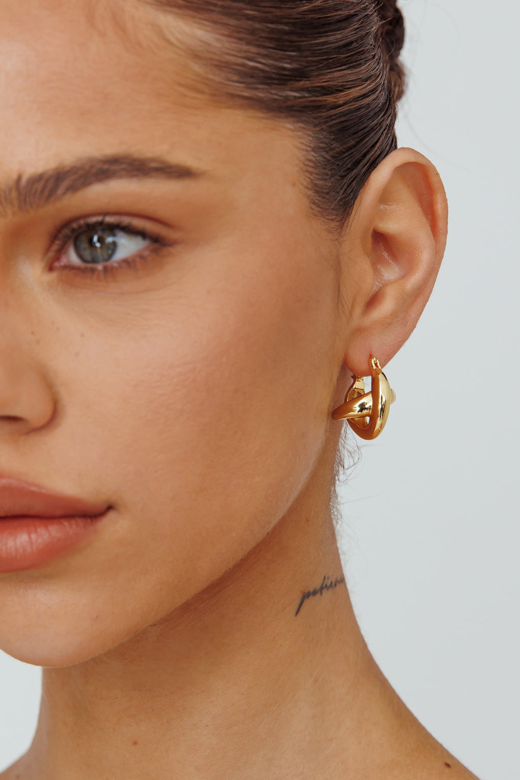 Jetset Cross Hoop Earrings Gold by Selfie Leslie Australia