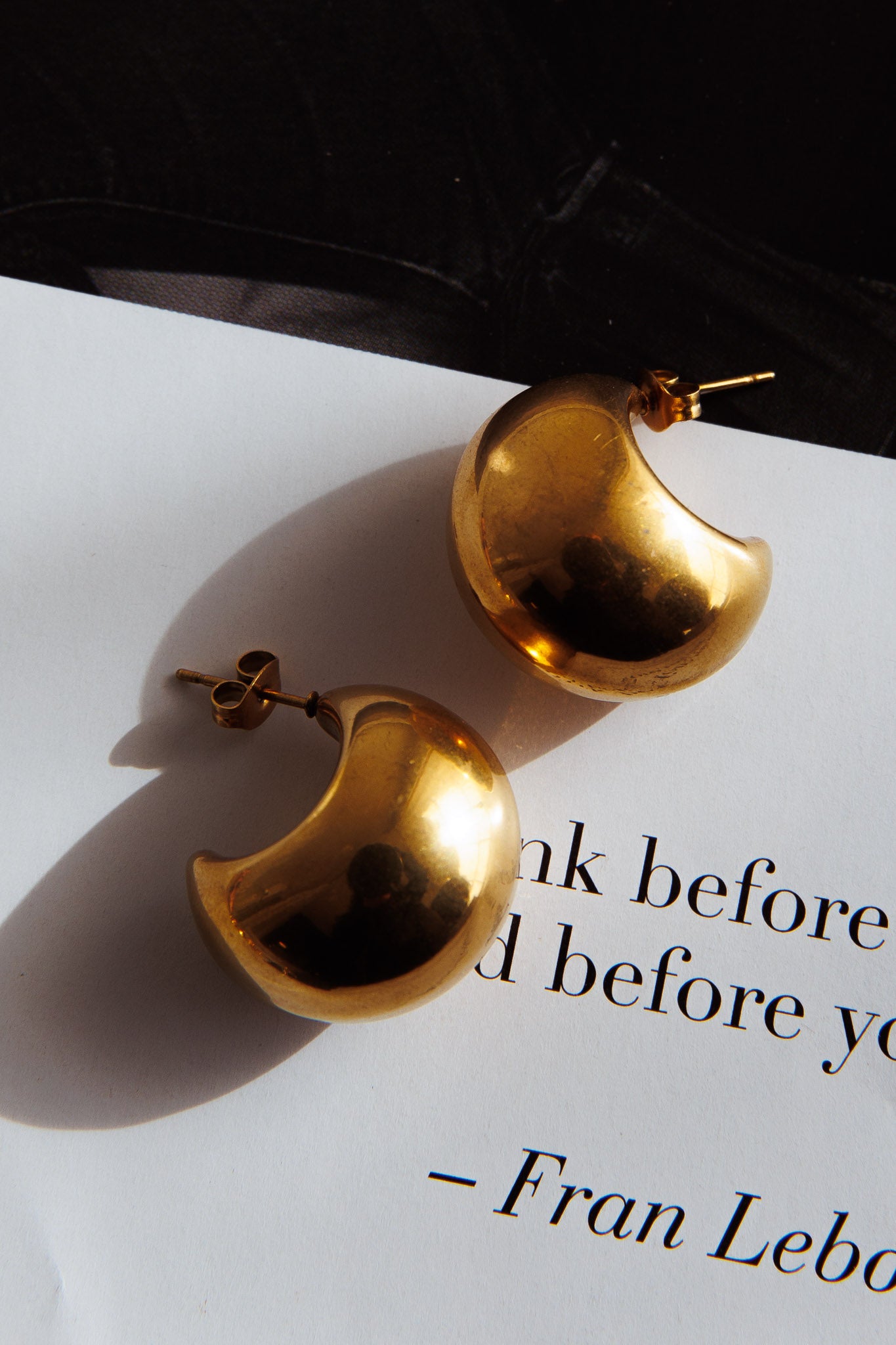 Arabia Dome Hoop Earrings Gold by Selfie Leslie Australia