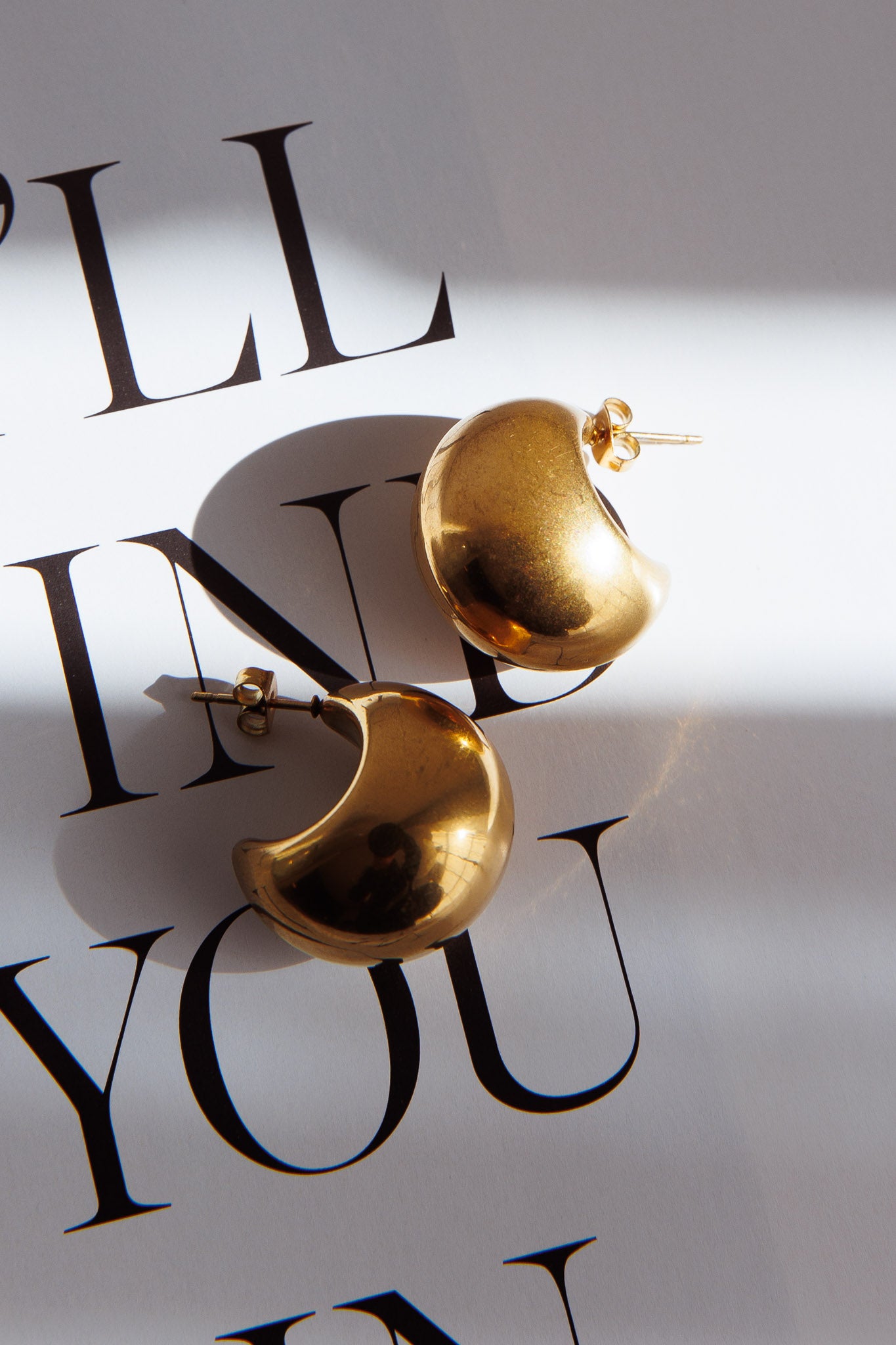 Arabia Dome Hoop Earrings Gold by Selfie Leslie Australia