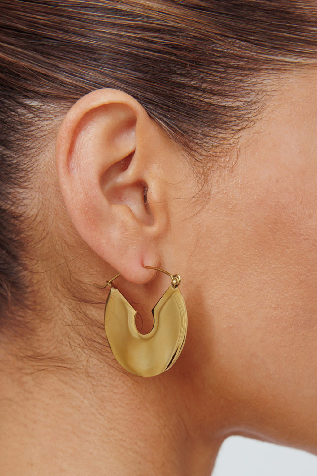 Faith Flat Circle Earrings Gold by Selfie Leslie Australia