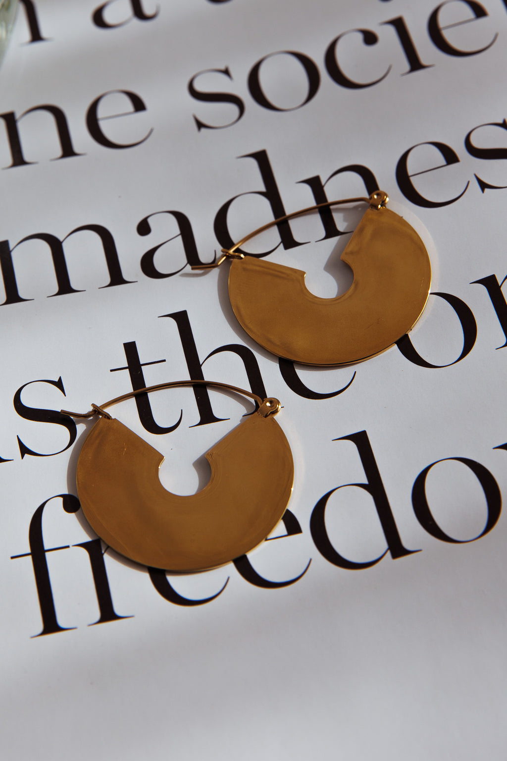 Faith Flat Circle Earrings Gold by Selfie Leslie Australia