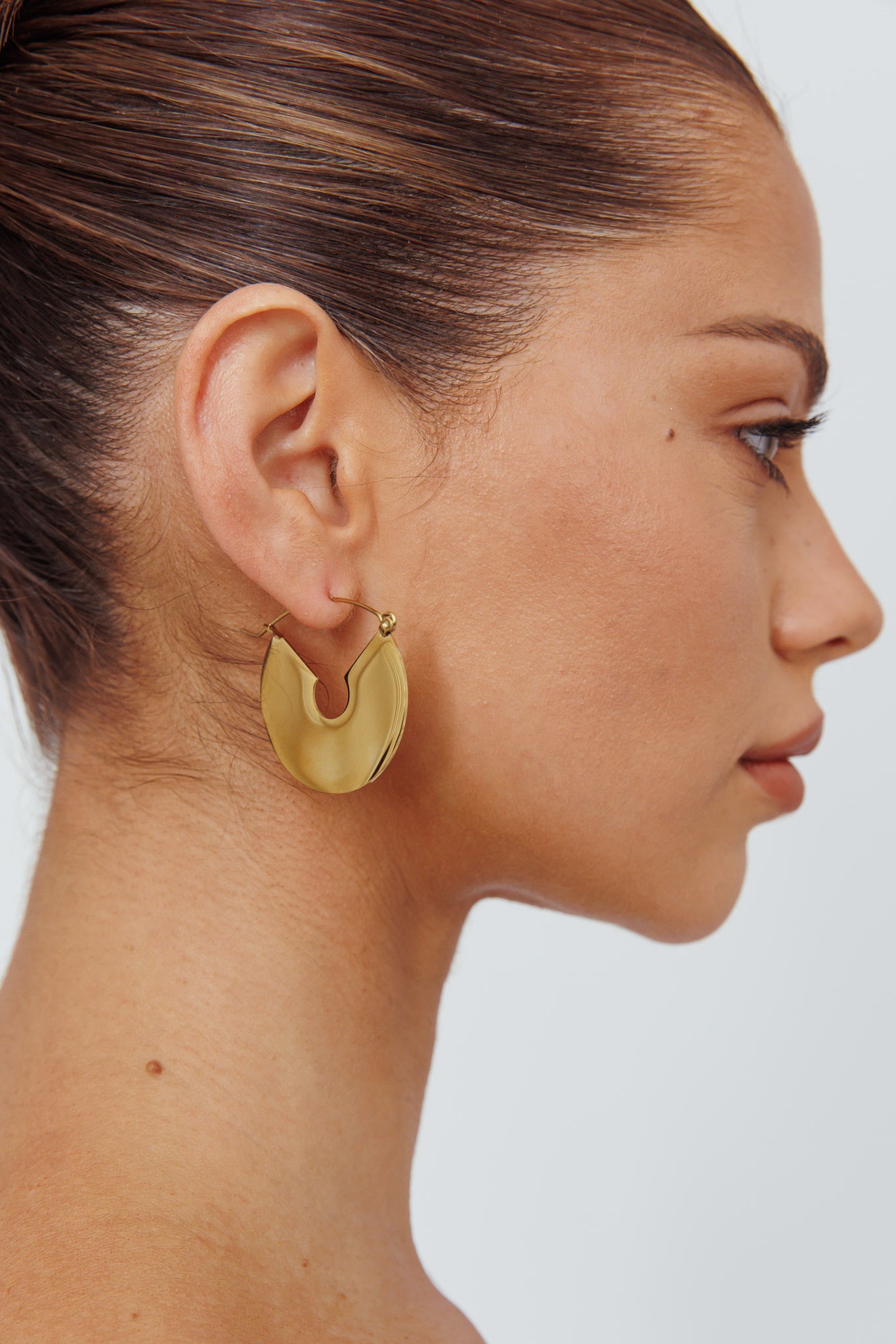 Faith Flat Circle Earrings Gold by Selfie Leslie Australia