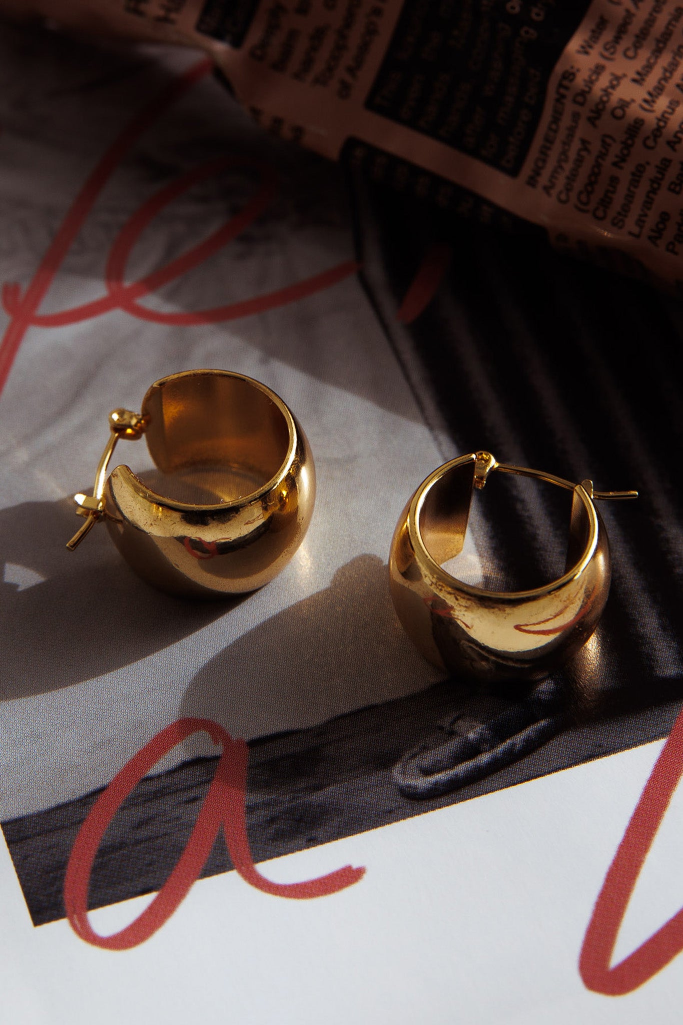 Ami Chunky Wide Hoop Earrings Gold by Selfie Leslie Australia