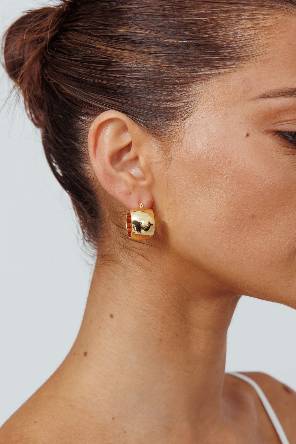 Ami Chunky Wide Hoop Earrings Gold by Selfie Leslie Australia