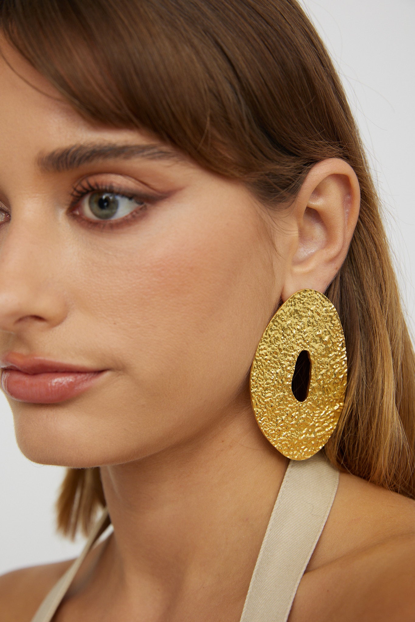 Eldorado Textured Disc Earrings Gold by Selfie Leslie Australia