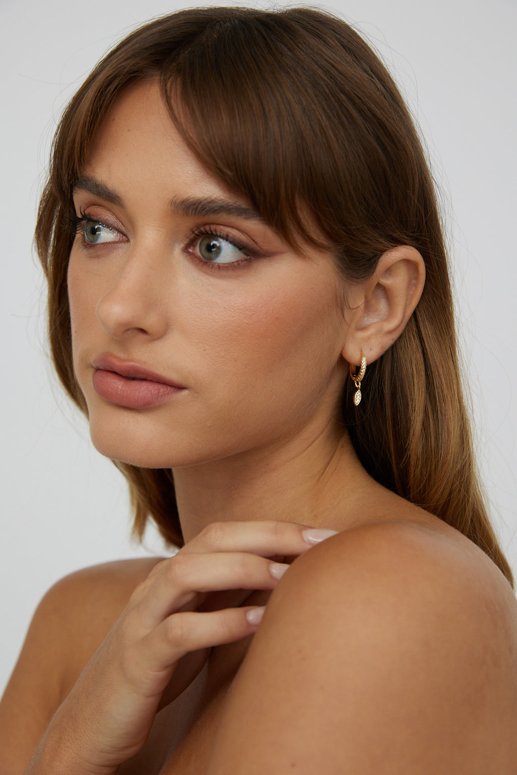 Starbright Zircon Dangle Earrings Gold by Selfie Leslie Australia