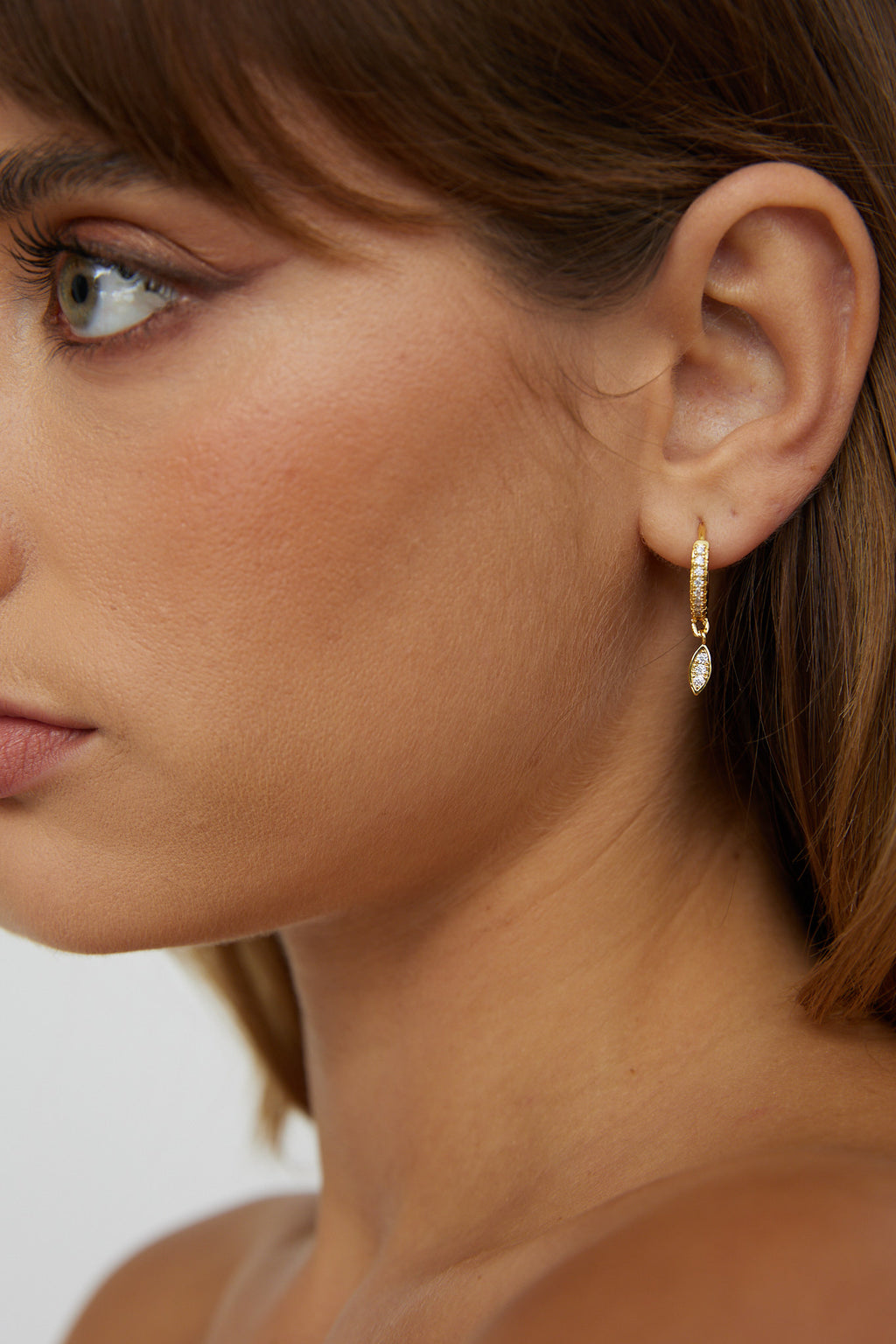 Starbright Zircon Dangle Earrings Gold by Selfie Leslie Australia