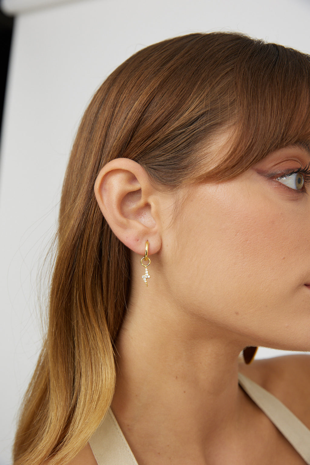 Celeste Lightning Zircon Earrings Gold by Selfie Leslie Australia