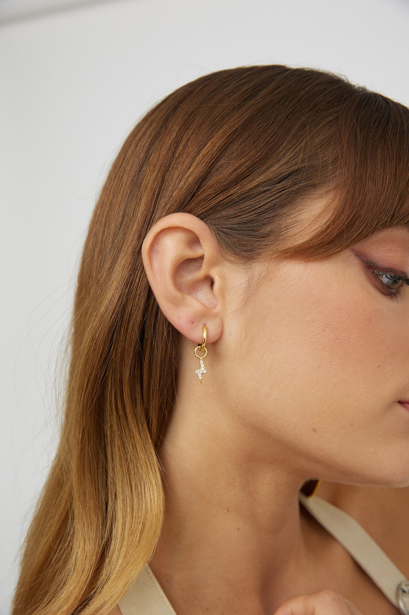Celeste Lightning Zircon Earrings Gold by Selfie Leslie Australia
