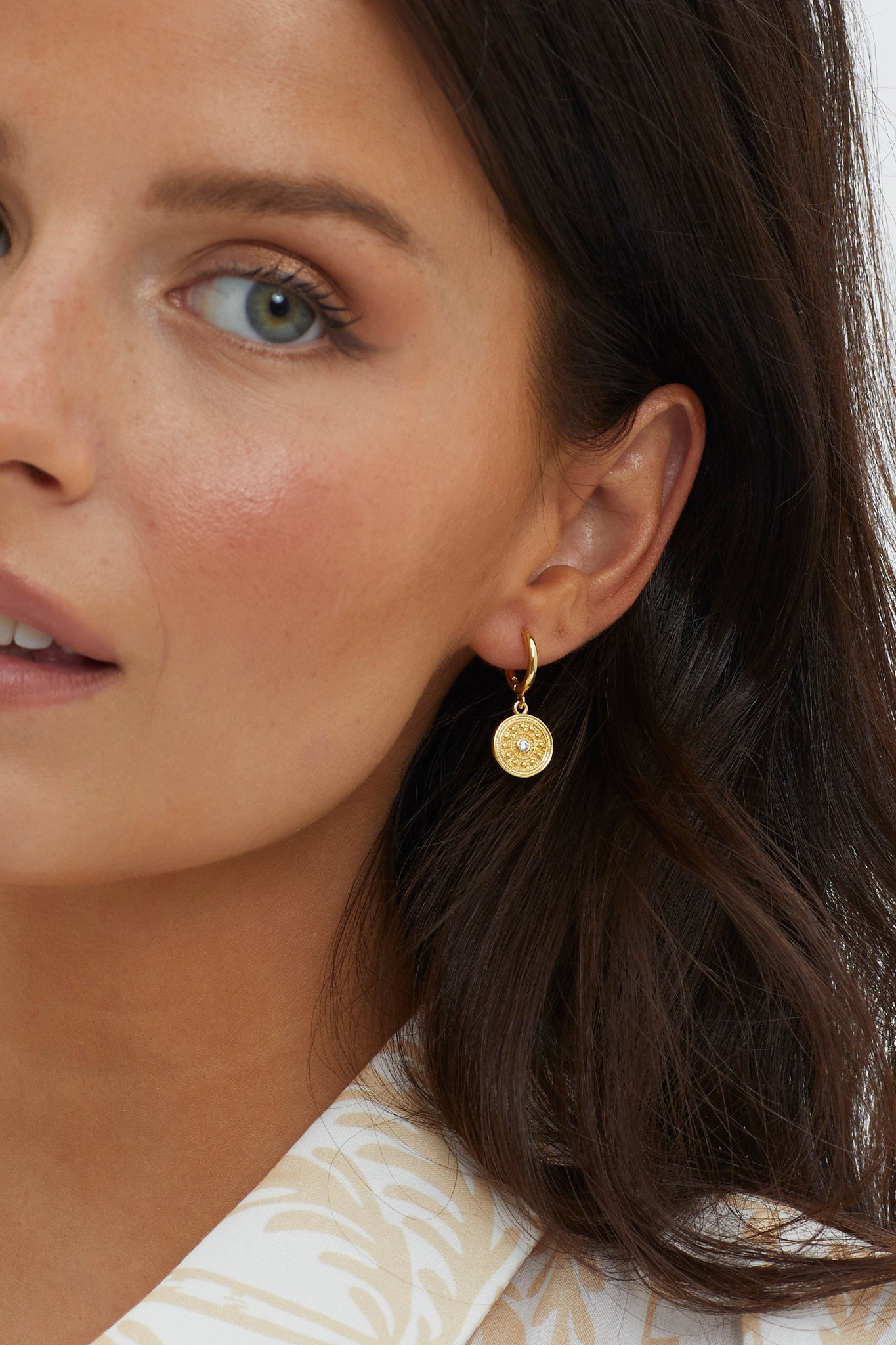 Inca Coin Dangle Earrings Gold by Selfie Leslie Australia