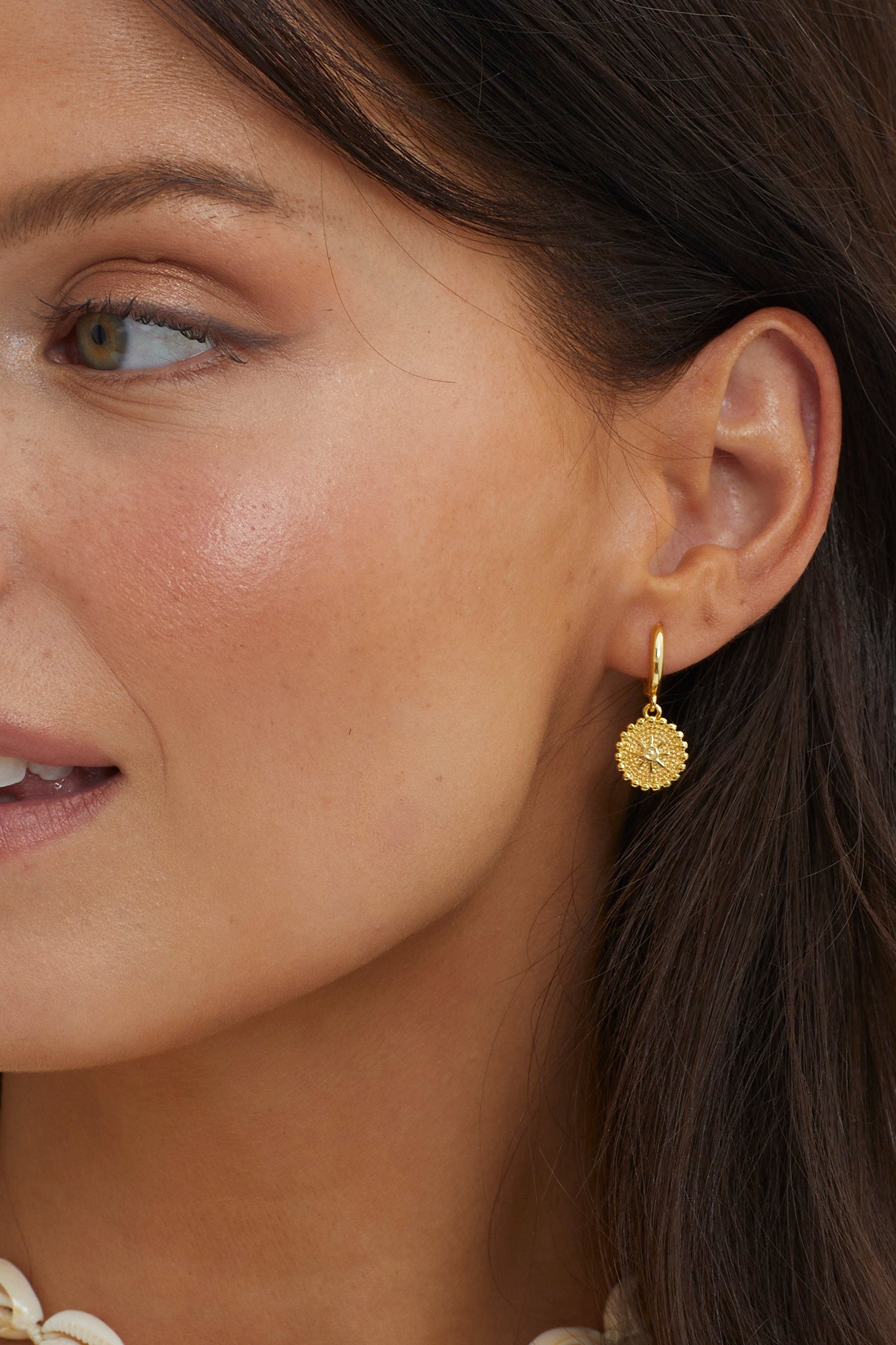 Ezra Coin Dangle Earrings Gold by Selfie Leslie Australia