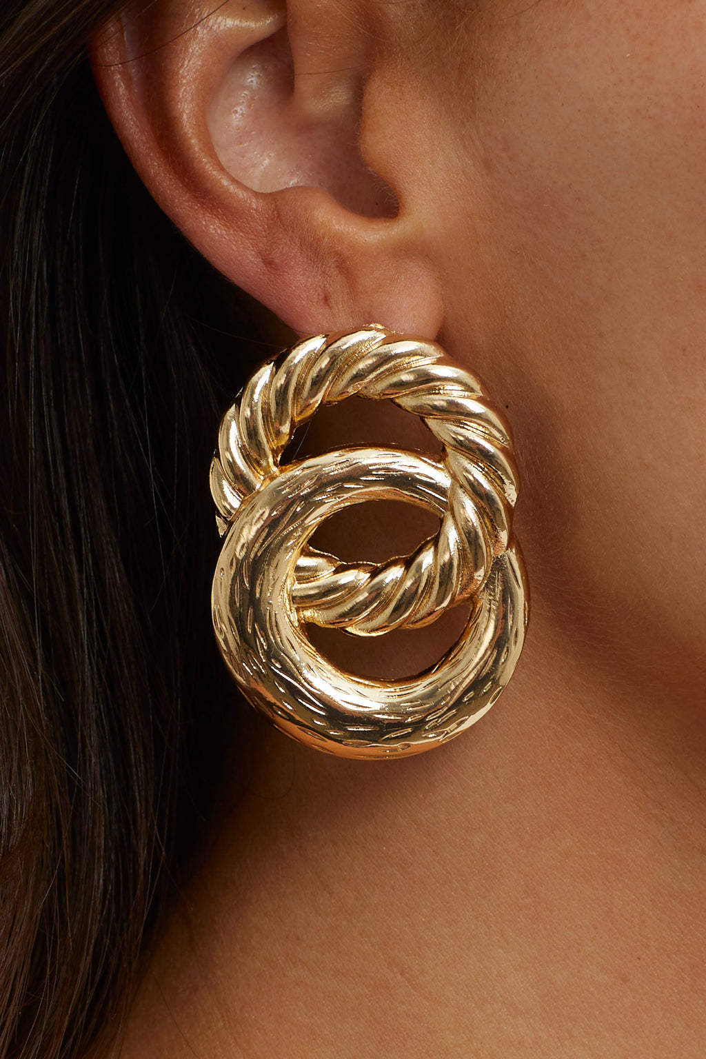 Myrah Large Double Circle Earrings Gold by Selfie Leslie Australia