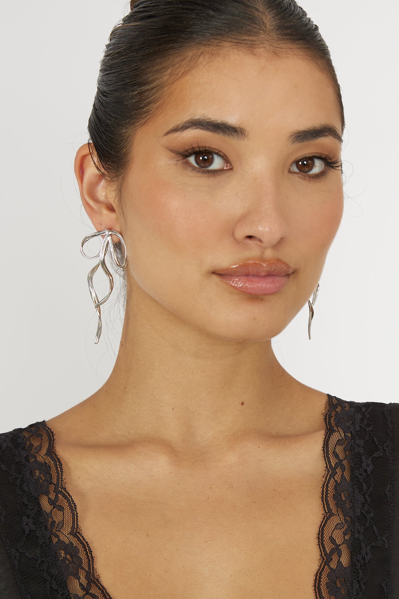 Salut Bow Earrings Silver by Selfie Leslie Australia