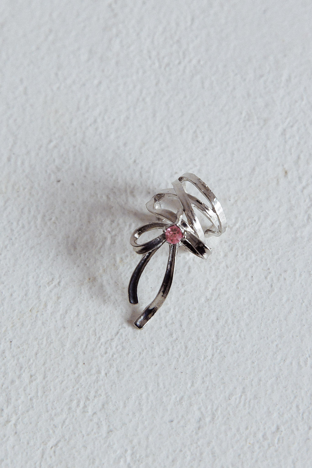 Soiree Rhinestone Bow Ear Cuff Silver by Selfie Leslie Australia