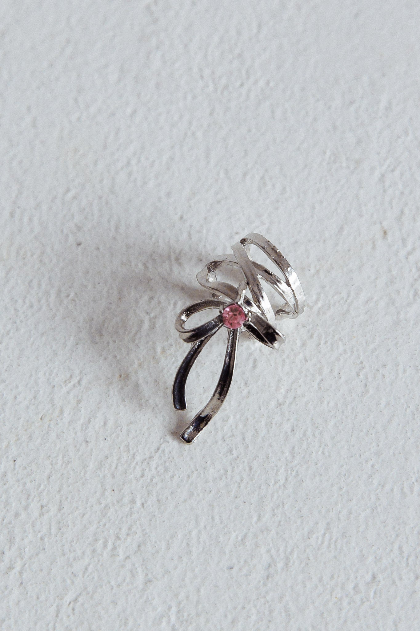 Soiree Rhinestone Bow Ear Cuff Silver by Selfie Leslie Australia