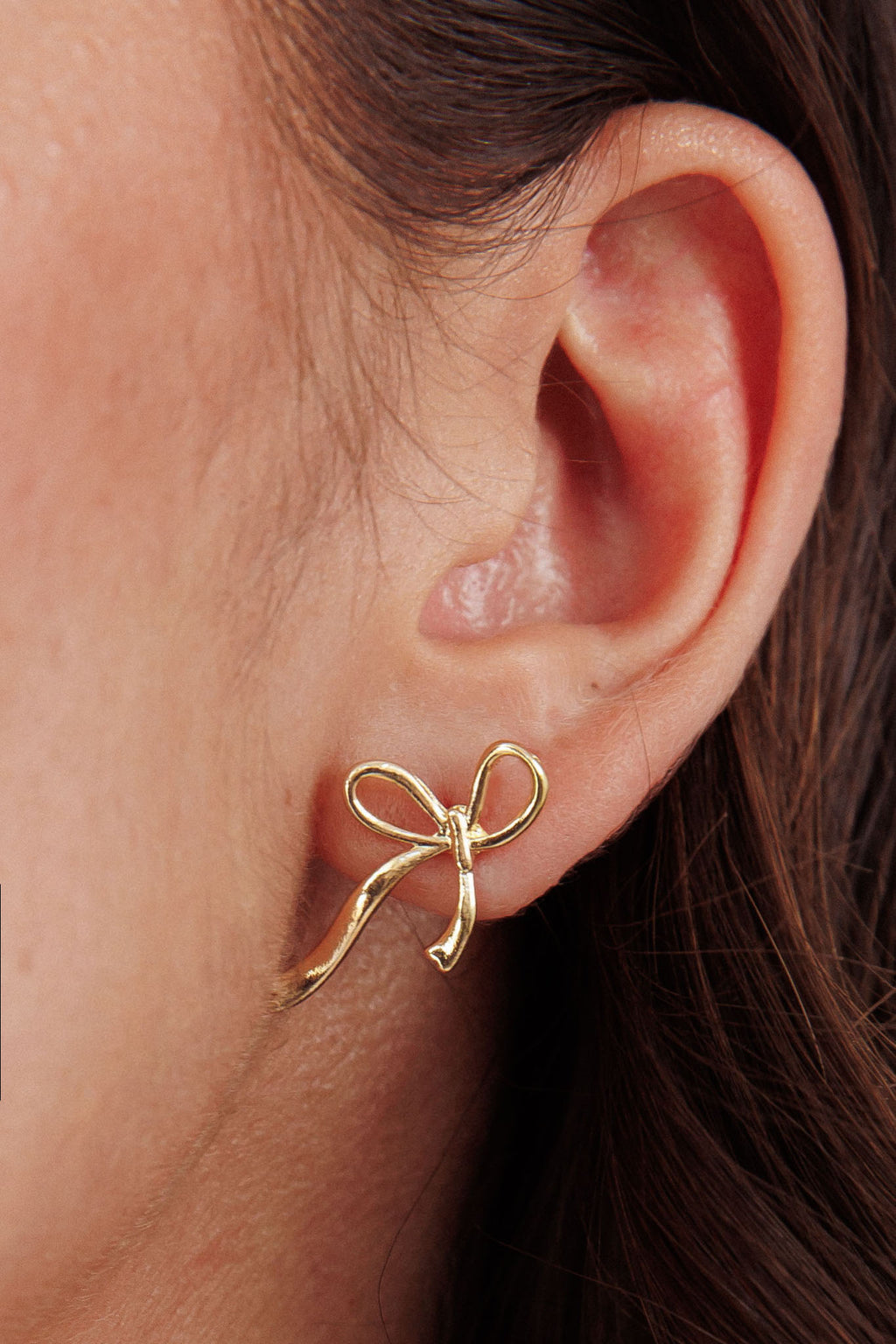 Becca Small Bow Earrings Gold by Selfie Leslie Australia