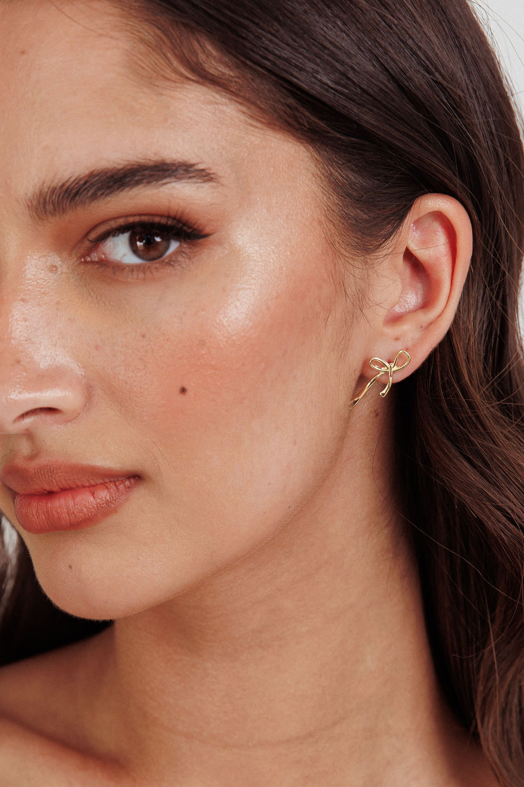 Becca Small Bow Earrings Gold by Selfie Leslie Australia