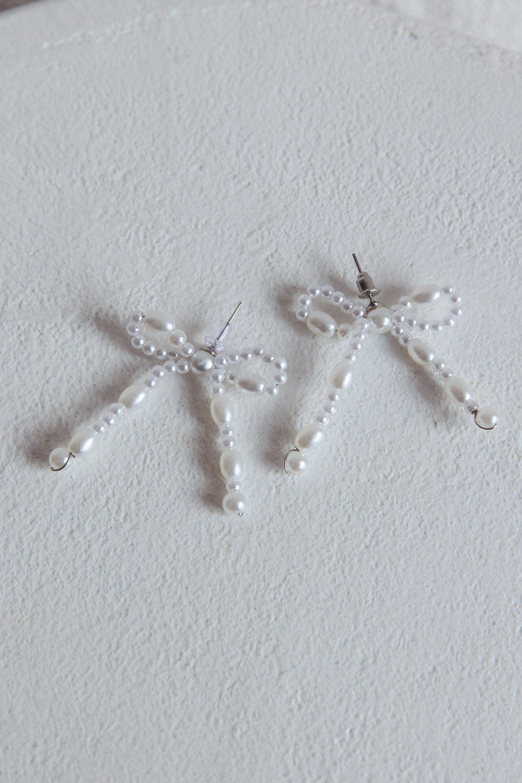 Anita Bow Stud Earrings Pearl by Selfie Leslie Australia