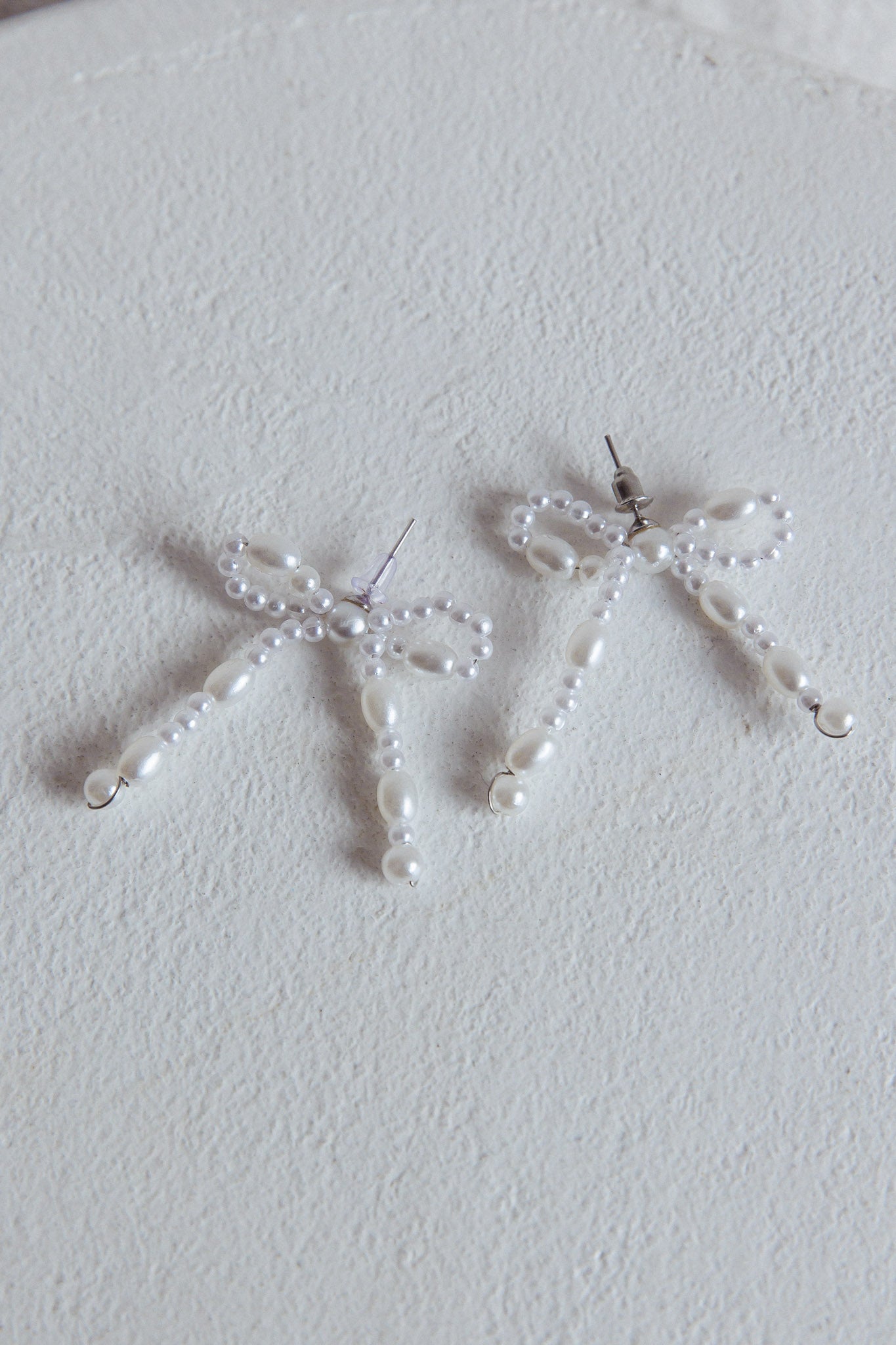 Anita Bow Stud Earrings Pearl by Selfie Leslie Australia