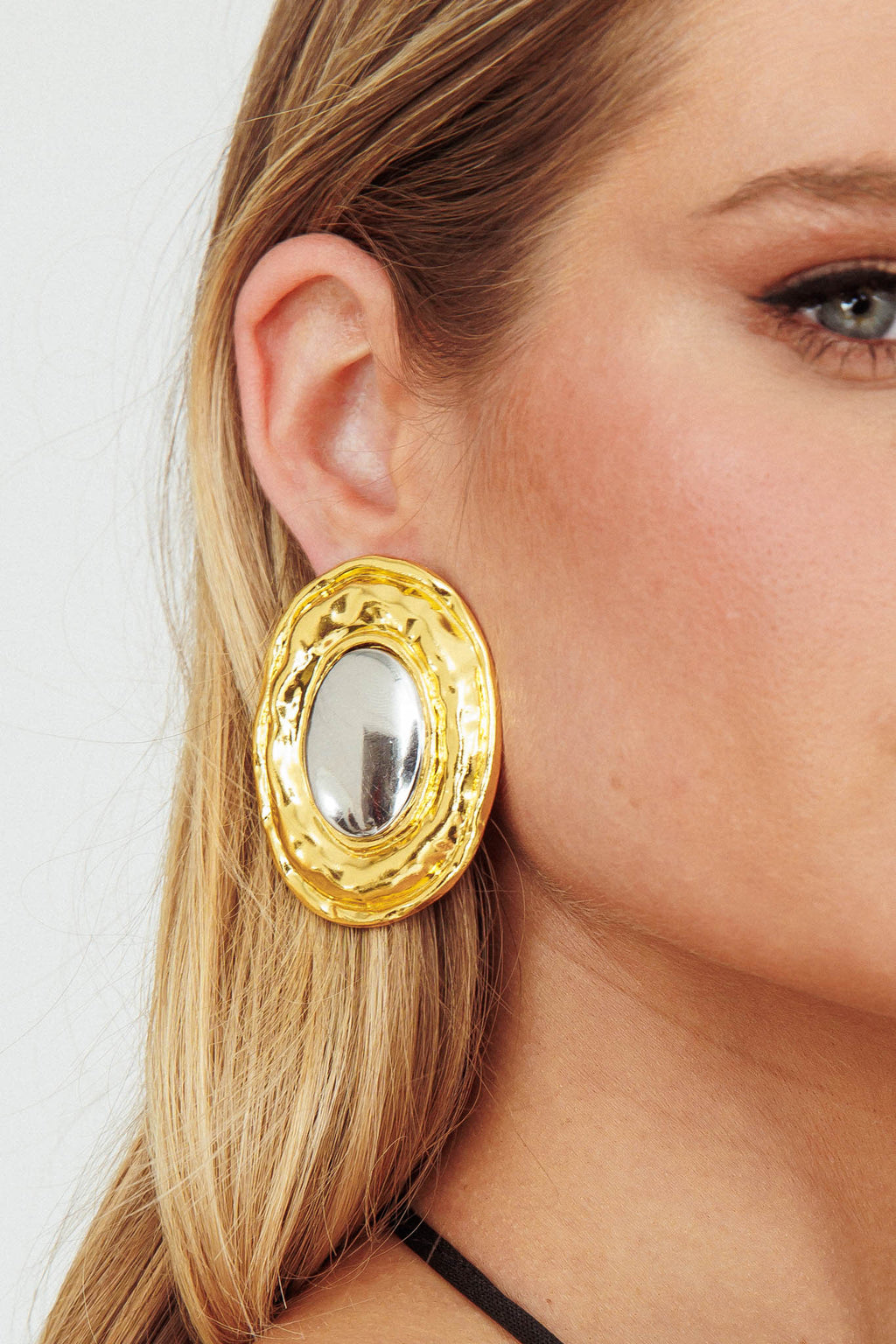 Achilles Two Toned Round Earrings Gold by Selfie Leslie Australia
