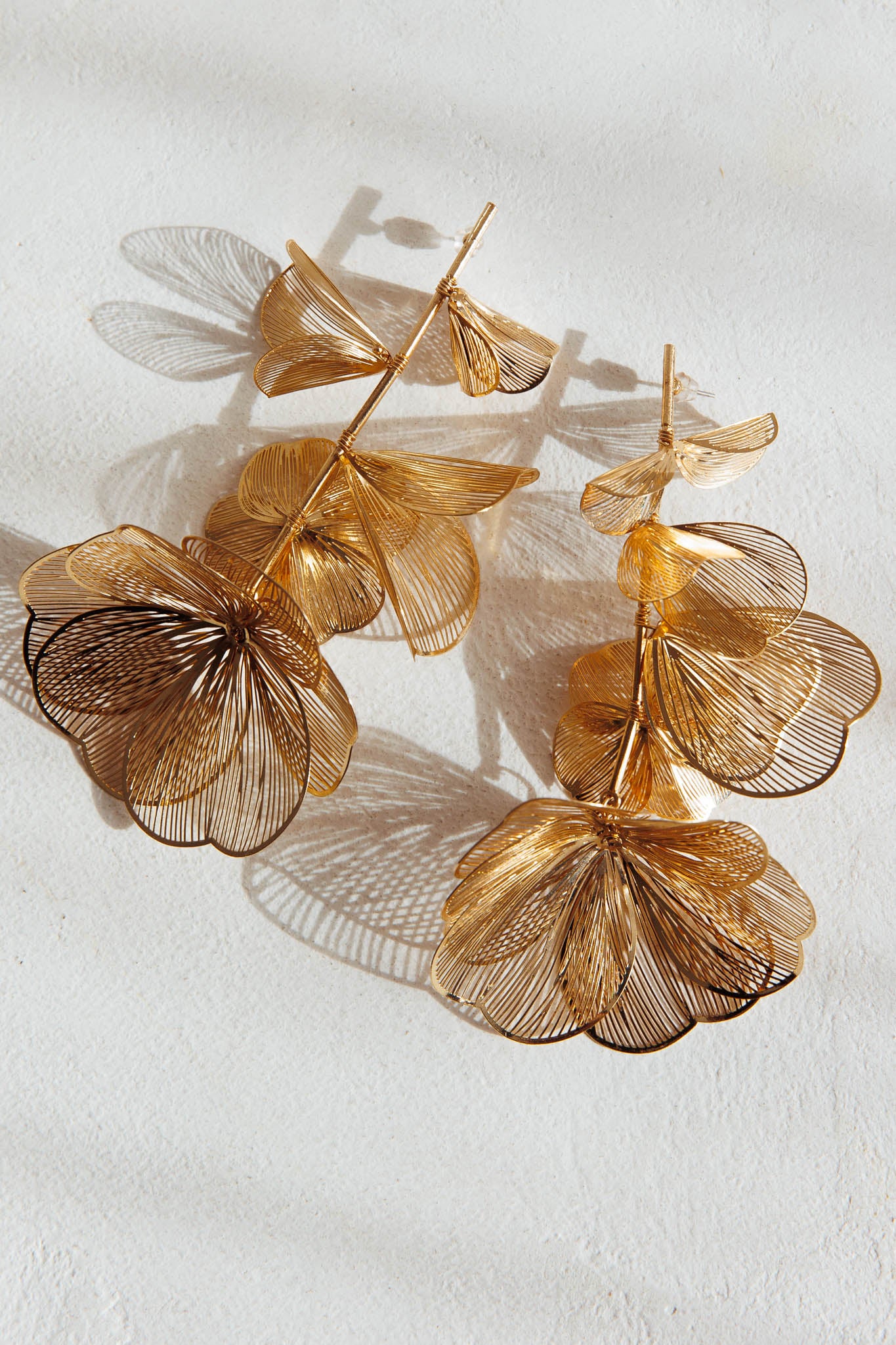 Ruminate Drop Floral Earrings Gold by Selfie Leslie Australia
