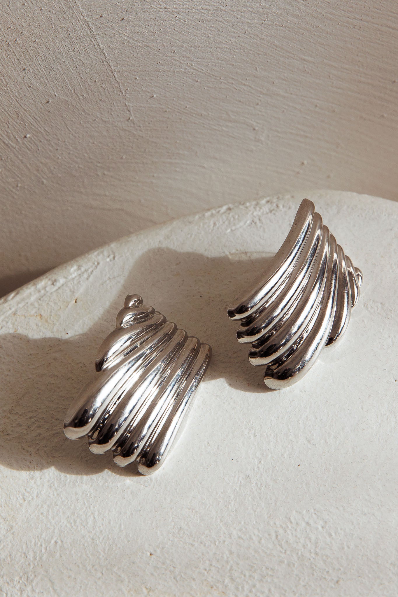 Wisdom Grooved Rectangle Earrings Silver by Selfie Leslie Australia