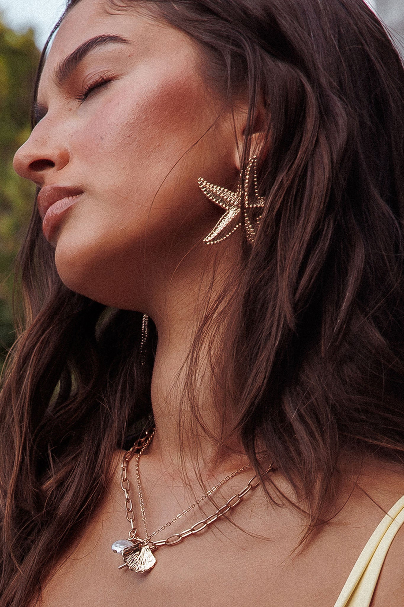 Delphin Starfish Drop Earrings Gold by Selfie Leslie Australia
