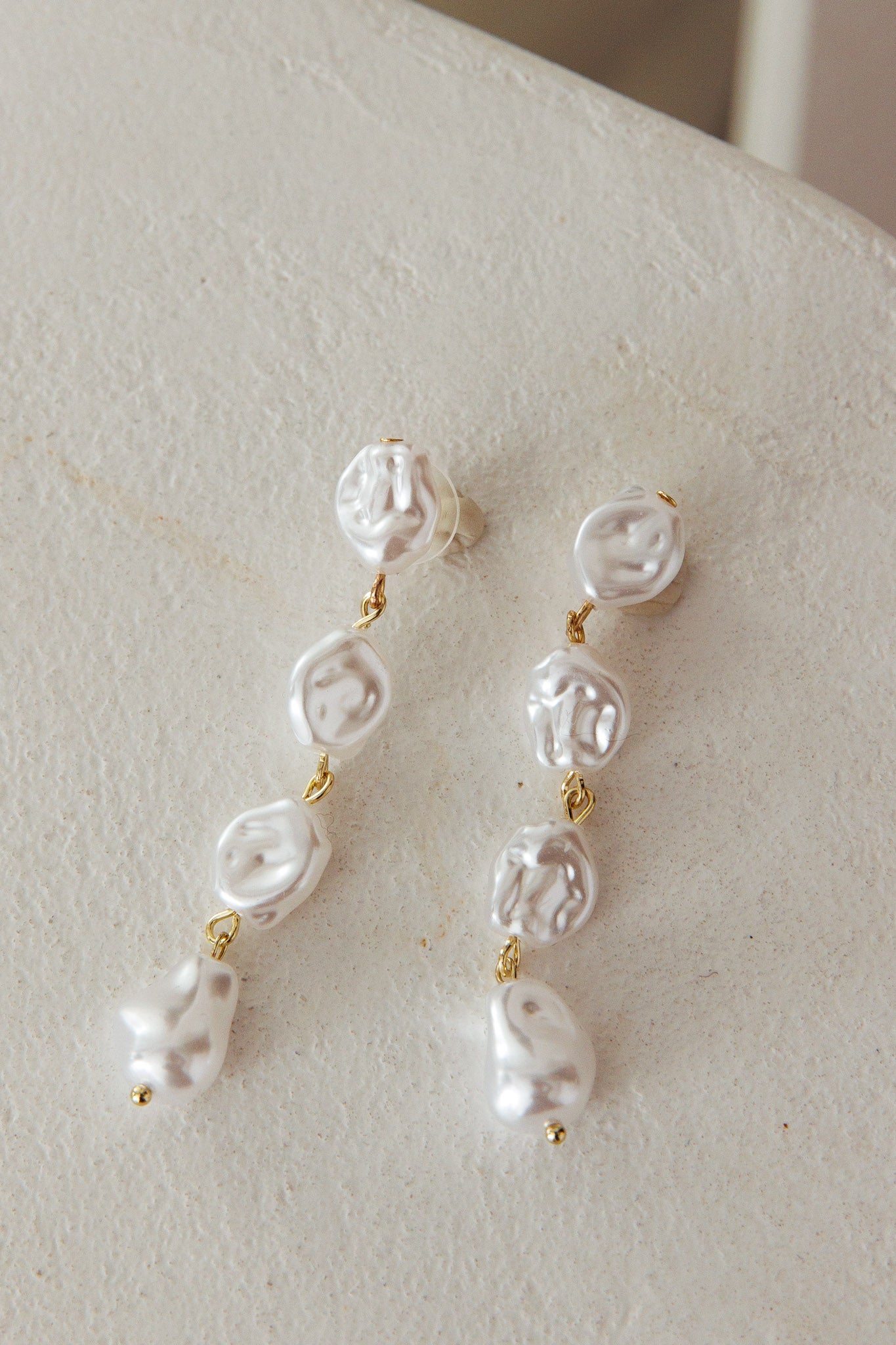 Crescendo Drop Pearl Earrings by Selfie Leslie Australia
