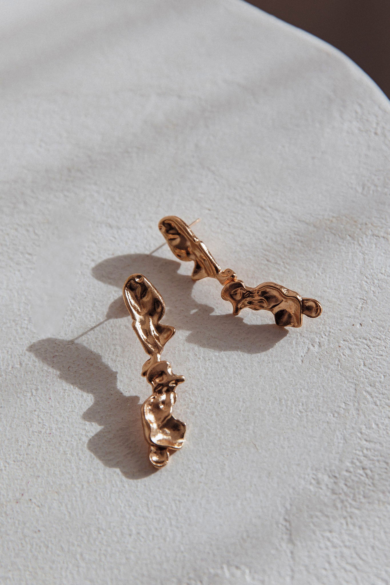 Bella Drop Stud Earrings Gold by Selfie Leslie Australia