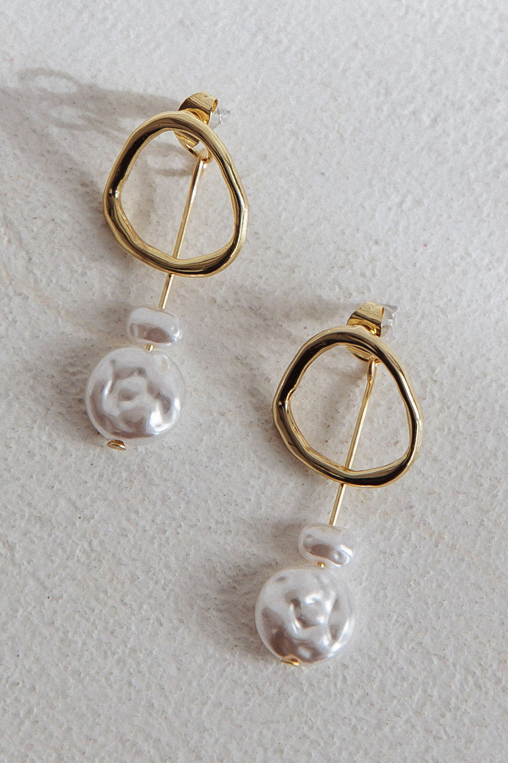 Amelie Pearl Drop Stud Earrings Gold by Selfie Leslie Australia